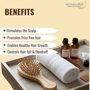 Bamboo Hair Brush with bamboo bristles | Wooden Hair Unisex | Wooden Brush for Hair Small Hairbrush for Women | Paddle Hair Brush Paddle Brush for Women Travel Friendly