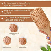 Bamboo Hair Brush with bamboo bristles | Wooden Hair Brush for Women & Men | Wooden Brush for Hair Large Hairbrush for Women | Paddle Hair Brush Paddle Brush for