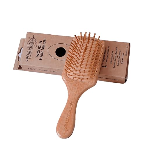 Bamboo Hair Brush with bamboo bristles | Wooden Hair Brush for Women & Men | Wooden Brush for Hair Large Hairbrush for Women | Paddle Hair Brush Paddle Brush for