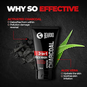 Beardo 3-in-1 Activated Charcoal Face Wash