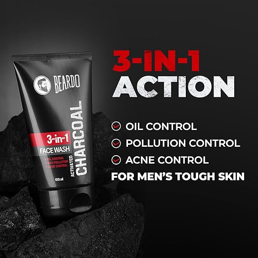 Beardo 3-in-1 Activated Charcoal Face Wash