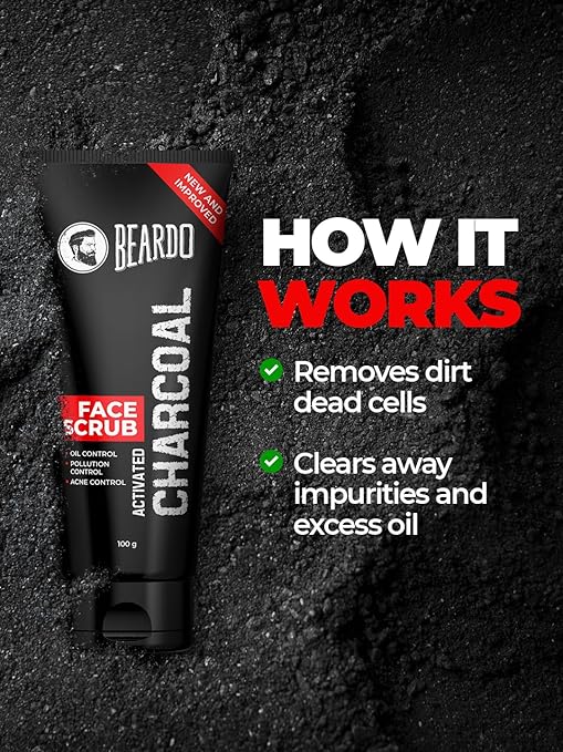 Beardo Activated Charcoal Face Scrub, 100 gm