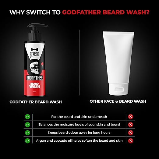 Beardo Godfather Beard Wash for men, 100ml