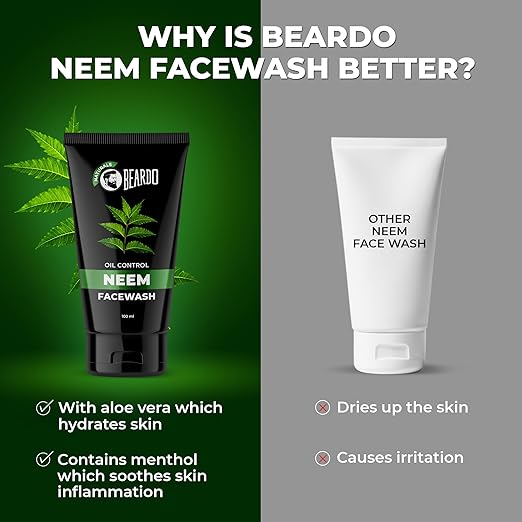 Beardo Purifying Neem Face Wash for Oil Control, 100ml