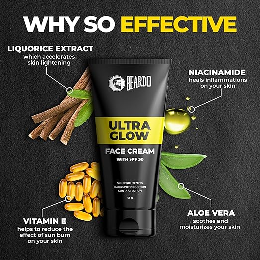 Beardo Ultraglow All in One Face Cream For Men with SPF 30, 60g