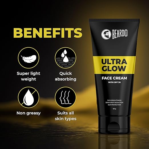 Beardo Ultraglow All in One Face Cream For Men with SPF 30, 60g