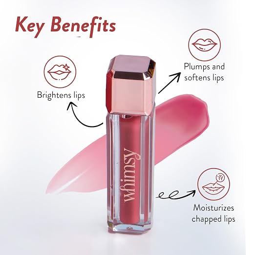 Whimsy Beauty Lip Gloss for Kids and Girls | Non Sticky Lightweight Formula with Hydrating Care | Tinted Gloss for Soft Nourished Lips | 4 to 16 Years | Organic, Natural, Chemical Free (Mauve Pink)