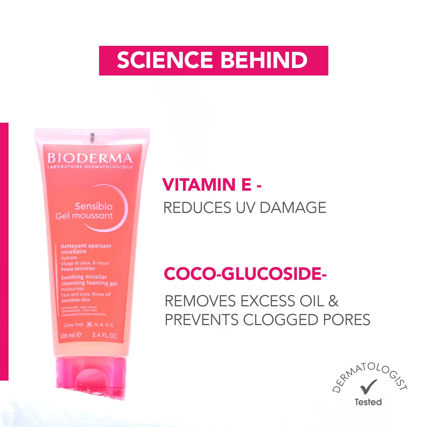 Bioderma Sensibio Gentle Soothing Micellar Cleansing Foaming Gel For Sensitive Skin(45ml)