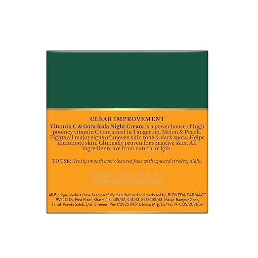 Biotique Advanced Organics Clear Improvement Vitamin C & Gotu Kola Night Cream 50Gm