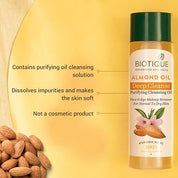 Biotique Almond Oil Deep Cleanse Purifying Cleansing Oil Face & Eye Makeup Remover For Normal to Dr