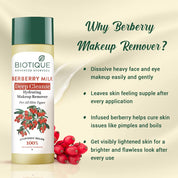 Biotique Berberry Milk Deep Cleanse Hydrating Makeup Remover For All Skin Types, 120ml