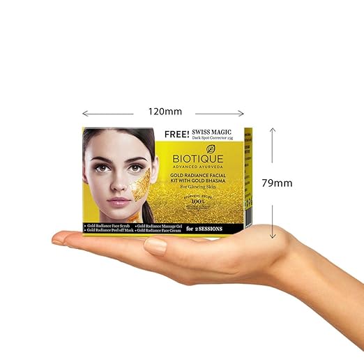 Biotique Bio Gold Radiance Facial Kit With Gold Bhasma, 75g