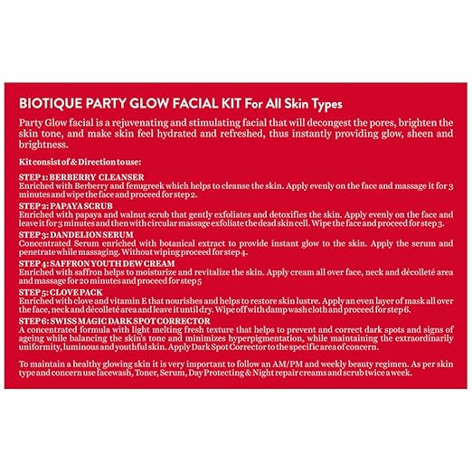 Biotique Bio Party Glow Facial Kit, 65 g