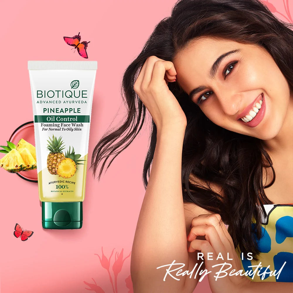 Biotique Bio Pineapple Oil Control Foaming Face Cleanser Normal to Oily Skin (120 ml)