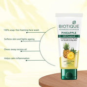 Biotique Bio Pineapple Oil Control Foaming Face Cleanser Normal to Oily Skin (120 ml)