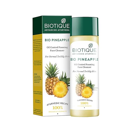 Biotique Bio Pineapple Oil Control Foaming Face Cleanser Normal to Oily Skin (120 ml)