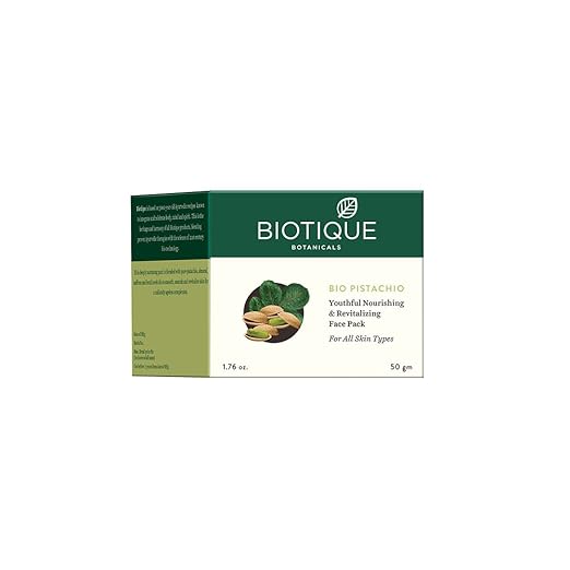 Biotique Bio Pistachio Ageless Nourishing and Revitalizing Face Pack for All Skin Types, 50g