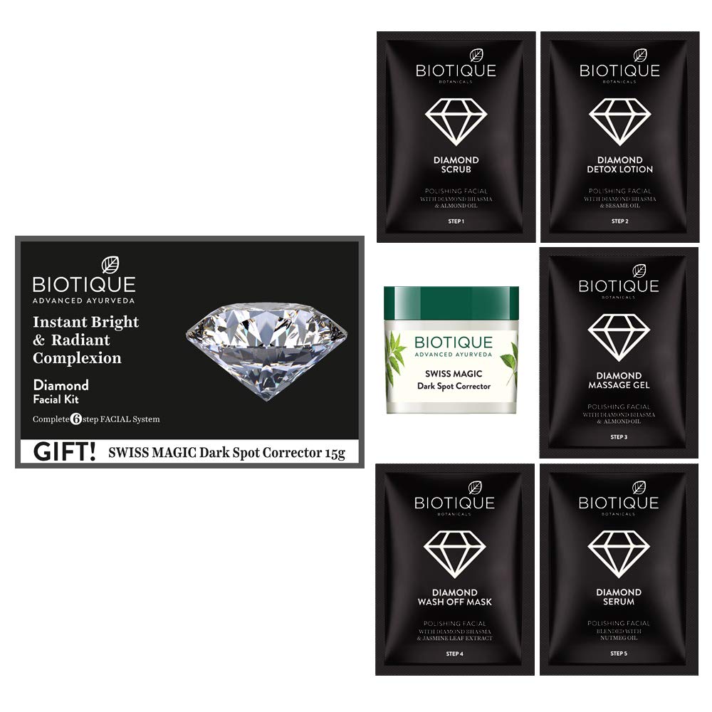 Biotique Diamond Instant Bright & Radiant Complexion Facial Kit, 65g