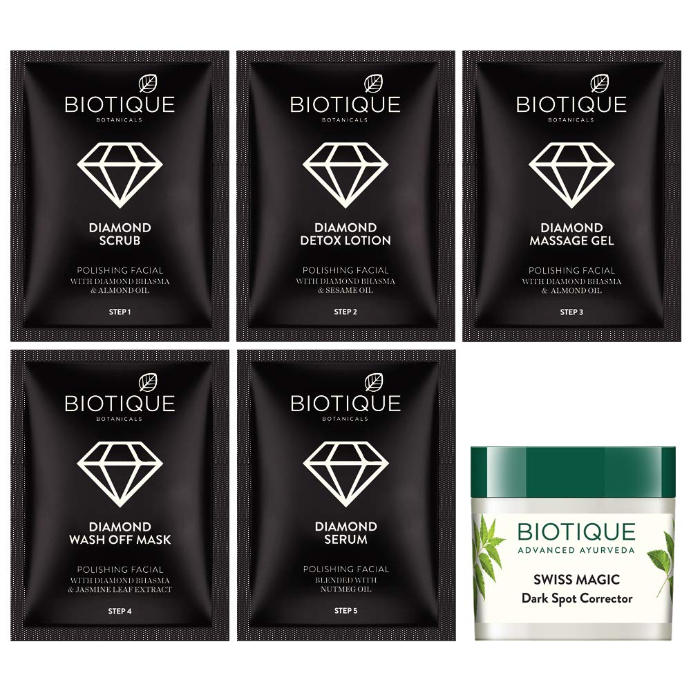 Biotique Diamond Instant Bright & Radiant Complexion Facial Kit, 65g