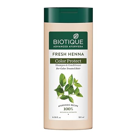 Biotique Fresh Henna Color Protect Shampoo & Conditioner For Color Treated Hair,