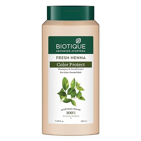 Biotique Fresh Henna Color Protect Shampoo & Conditioner For Color Treated Hair,