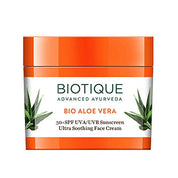 Biotique Sun Shield Aloe vera 30+ SPF UVB Sunscreen Ultra Protectective Face Cream, 50g