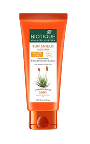 Biotique Sun Shield Aloe vera 30+ SPF UVB Sunscreen Ultra Protectective Lotion For Normal to Oily Skin