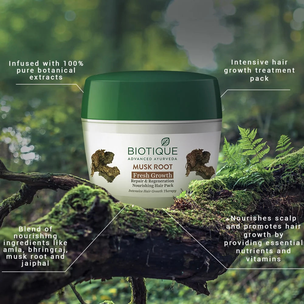 Biotique Fresh Growth Nourishing Treatment Pack - Bio Musk Root,