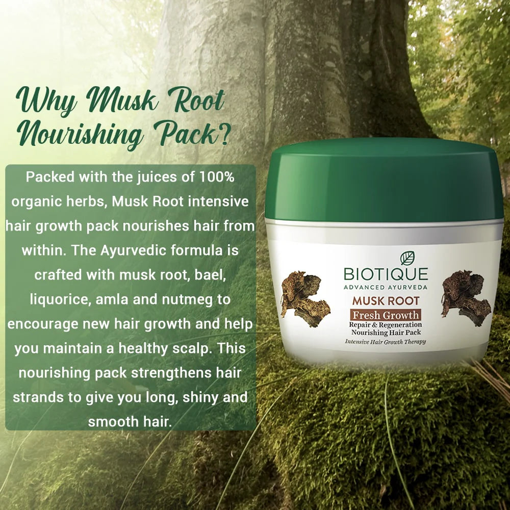 Biotique Fresh Growth Nourishing Treatment Pack - Bio Musk Root,