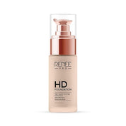 RENEE PRO HD Full Coverage Liquid All Skin Type Foundation - Ceder, Seamless HD Coverage with Matte Finish | SPF30 | Weightless & Long Lasting | Enriched Aloe, Coffee, Chamomile & Vitamin E, 30 Ml