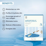 O3+ Mijoo Korea Glass Glow Facial Kit with Birch Tree Sap & Hylaluronic Acid - Ideal for Dry Skin