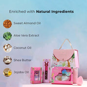 Whimsy Beauty Blush & Glow Beauty Kit | Safe Beauty Set for Girls & Teens | Eye Shadow Palette, Lip Tint & Lip Gloss