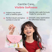 Whimsy Beauty Blush & Glow Beauty Kit | Safe Beauty Set for Girls & Teens | Eye Shadow Palette, Lip Tint & Lip Gloss
