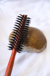 Boar Bristles Round Hair Brush Adding Curls Volume & Waves In Hairs Men and Women All Hair Types, Roller Hair brush for Blow Drying Curling Straightening Add Volume & Shine (Twirl Design)