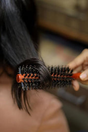 Boar Bristles Round Hair Brush Adding Curls Volume & Waves In Hairs Men and Women All Hair Types, Roller Hair brush for Blow Drying Curling Straightening Add Volume & Shine (Twirl Design)