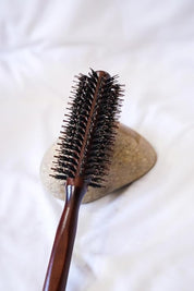 Boar Bristles Round Hair Brush Adding Curls Volume & Waves In Hairs Men and Women All Hair Types, Roller Hair brush for Blow Drying Curling Straightening Add Volume & Shine (Round Design)