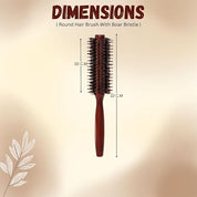 Boar Bristles Round Hair Brush Adding Curls Volume & Waves In Hairs Men and Women All Hair Types, Roller Hair brush for Blow Drying Curling Straightening Add Volume & Shine (Round Design)