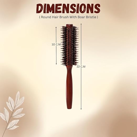 Boar Bristles Round Hair Brush Adding Curls Volume & Waves In Hairs Men and Women All Hair Types, Roller Hair brush for Blow Drying Curling Straightening Add Volume & Shine (Round Design)