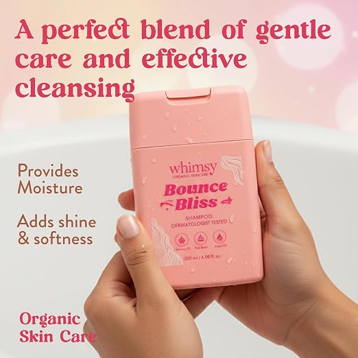 Whimsy Beauty Bounce Bliss Shampoo for Kids | Gentle Hair Cleanser |Tear-Free Care for Soft | 4 to 16 Years | Natural, Chemical Free, Sulfate-Free, Paraben Free | Dermatologist Tested | 250 ml