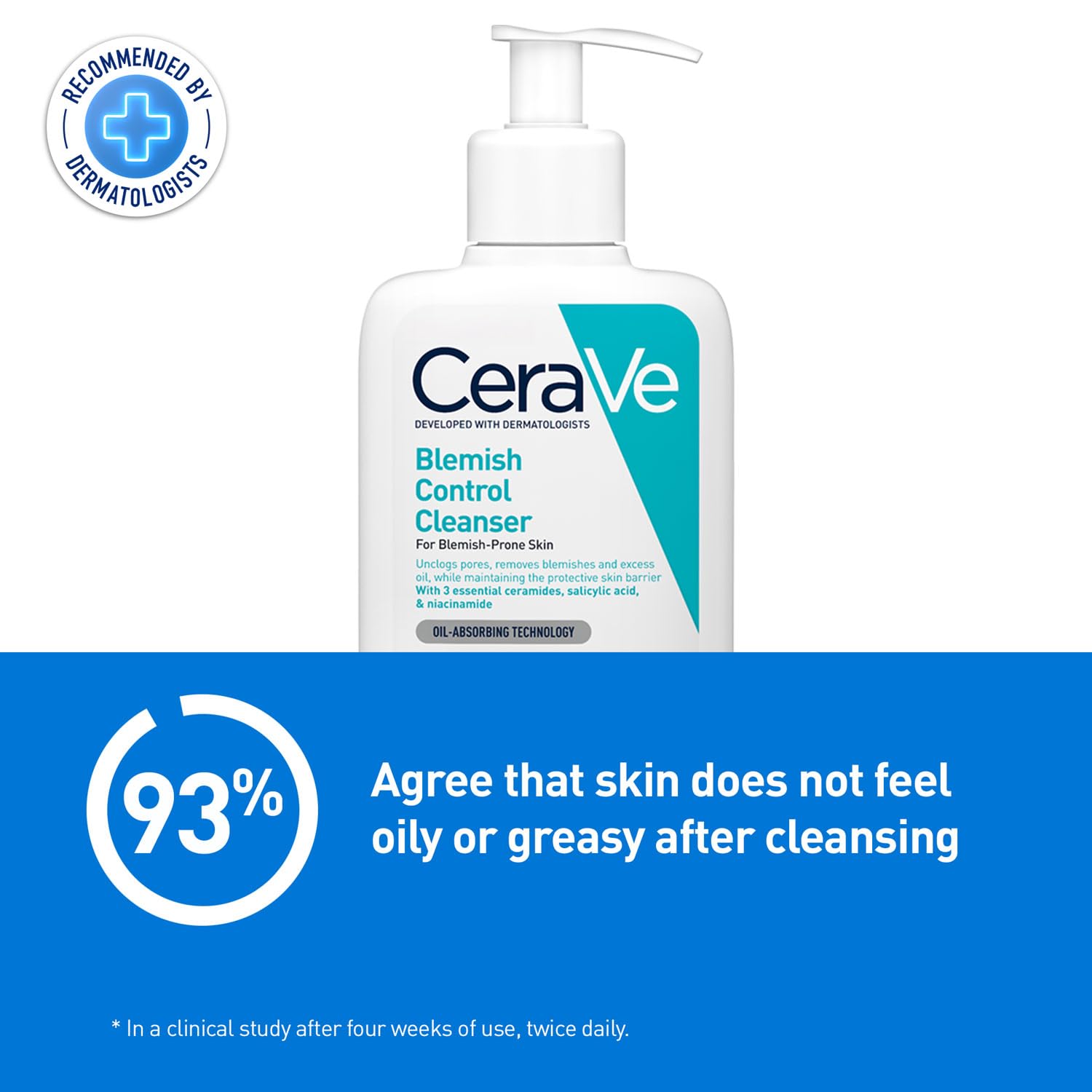 CeraVe Blemish Control Cleanser with 2% Salicylic Acid & Niacinamide for Acne Prone Skin 236ml
