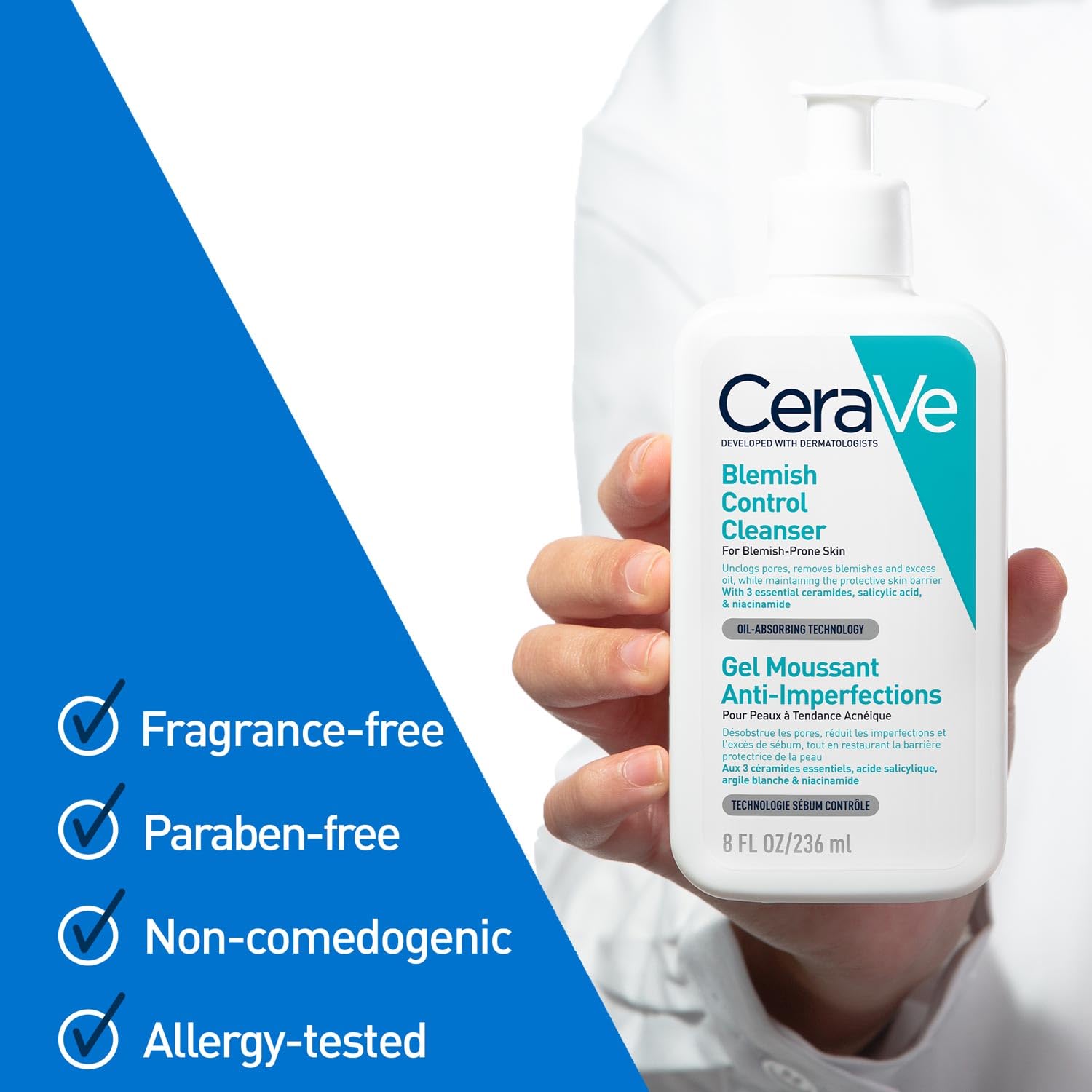 CeraVe Blemish Control Cleanser with 2% Salicylic Acid & Niacinamide for Acne Prone Skin 236ml