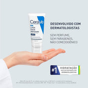 CeraVe Loção Facial Hidratante PM, Textura Ultraleve, Hidratação Suave e Rápida Absorção, com Ceramidas Essenciais e Ácido Hialurônico, Sem Perfume e Hipoalergênica, 52ml
