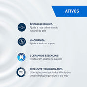 CeraVe Loção Facial Hidratante PM, Textura Ultraleve, Hidratação Suave e Rápida Absorção, com Ceramidas Essenciais e Ácido Hialurônico, Sem Perfume e Hipoalergênica, 52ml