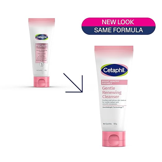 Cetaphil Bright Healthy Radiance Gentle Renewing Cleanser|100G|Gentlebright Technology With Vitamin E-Releasing Jojoba Beads|For All Skin Types