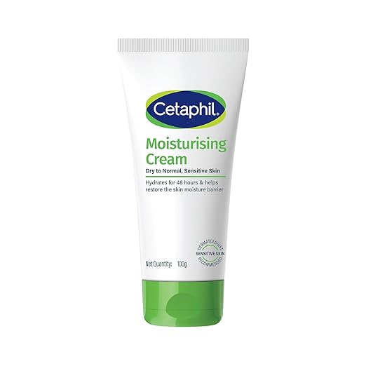 Cetaphil Moisturising Cream 100 g for Dry & Sensitive Skin | 48H Hydration with Almond Oil, Niacinamide & Panthenol | Rich Fragrance and Paraben Free Moisturiser, Prevents Moisture Loss & Repairs Skin Barrier | Dermatologist Recommended