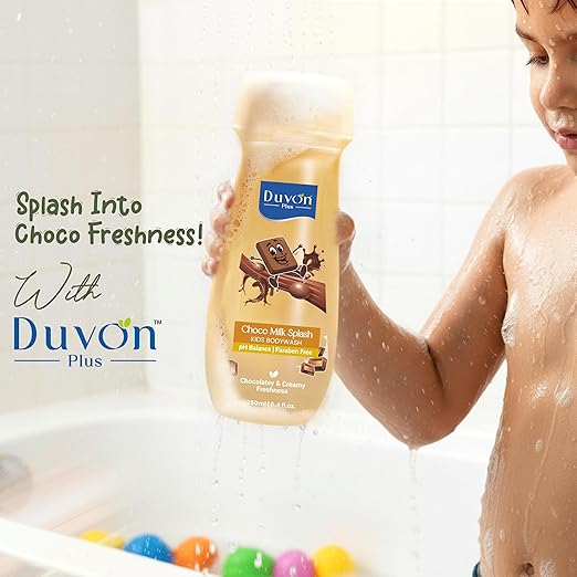 Choco Milk Splash Kids Body Wash 250ml | pH Balanced, Paraben Free | Chocolatey & Creamy Freshness | Gentle Kids Bodywash with Shea Butter & Chocolate