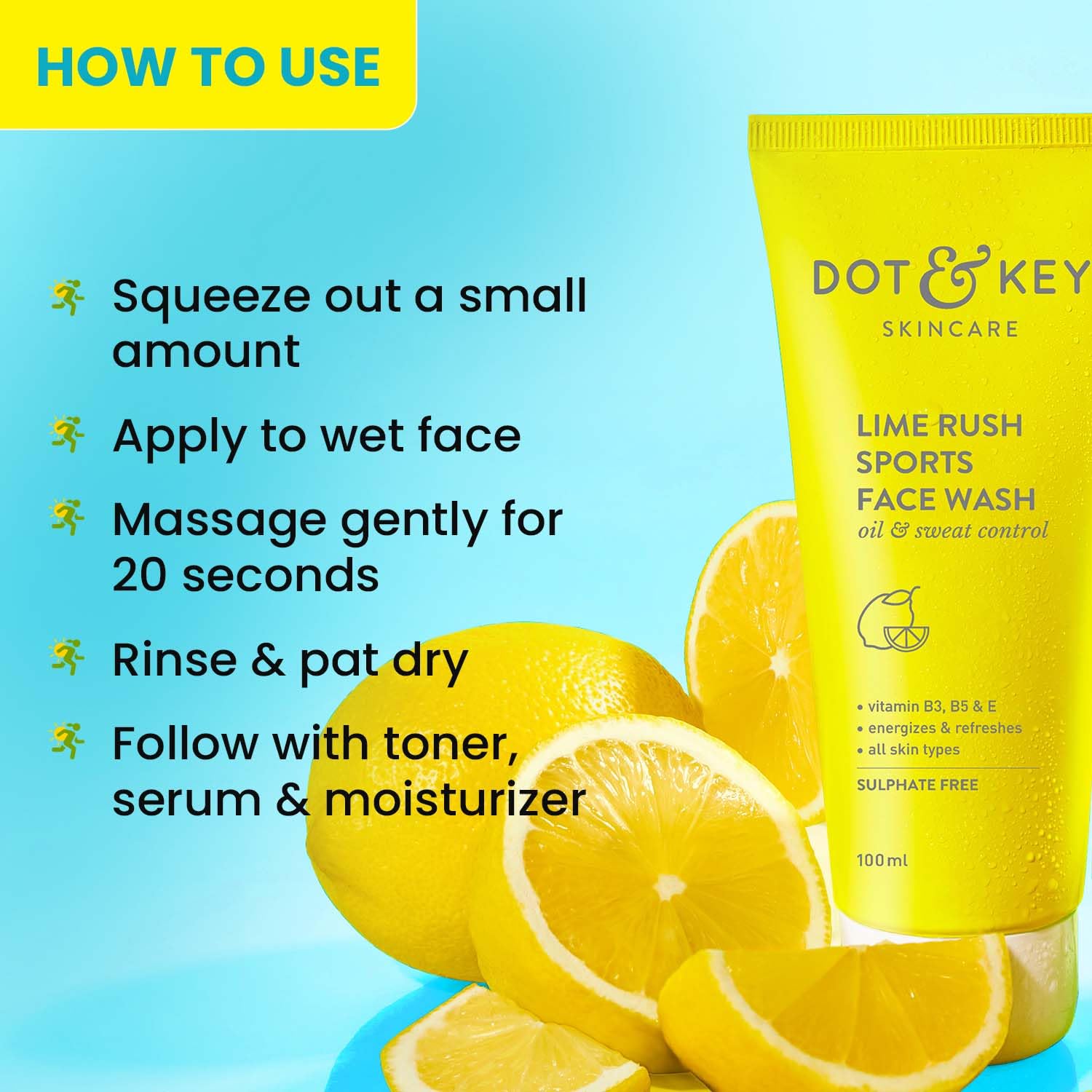 DOT & KEY Lime Rush Sports Face Wash
