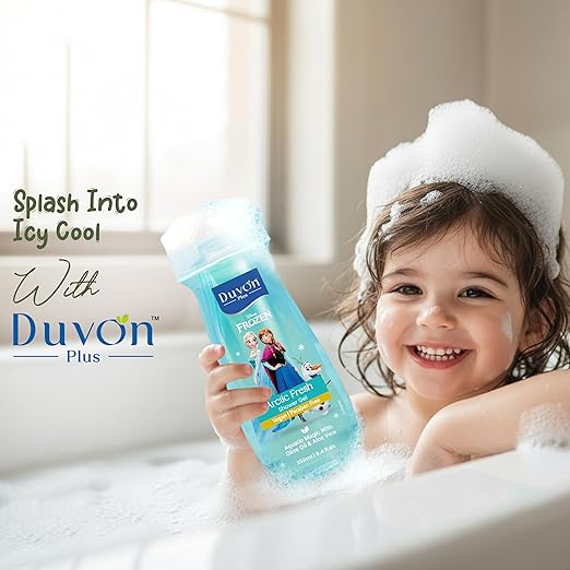 Disney Frozen Arctic Fresh Shower Gel for Kids 250ml | Aquatic Magic Scent | Vegan & Paraben Free | With Olive Oil & Aloe Vera | Featuring Elsa, Anna & Olaf