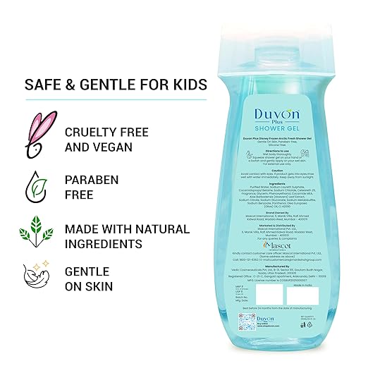 Disney Frozen Arctic Fresh Shower Gel for Kids 250ml | Aquatic Magic Scent | Vegan & Paraben Free | With Olive Oil & Aloe Vera | Featuring Elsa, Anna & Olaf