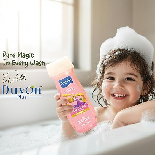 Disney Princess Rapunzel Shower Gel for Kids 250ml | Fruity Floral Scent | Vegan & Paraben Free | With Olive Oil & Aloe Vera | Gentle Formula